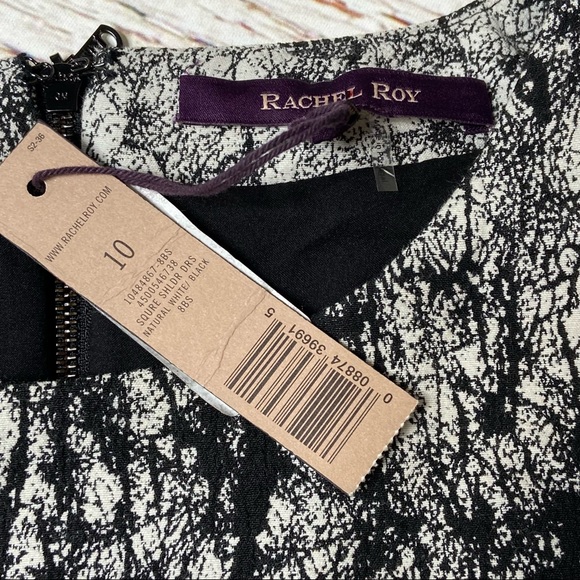 NWT Rachel Roy Cracked Jacquard Square Shoulder Sheath Dress Sz 10 - Picture 16 of 16
